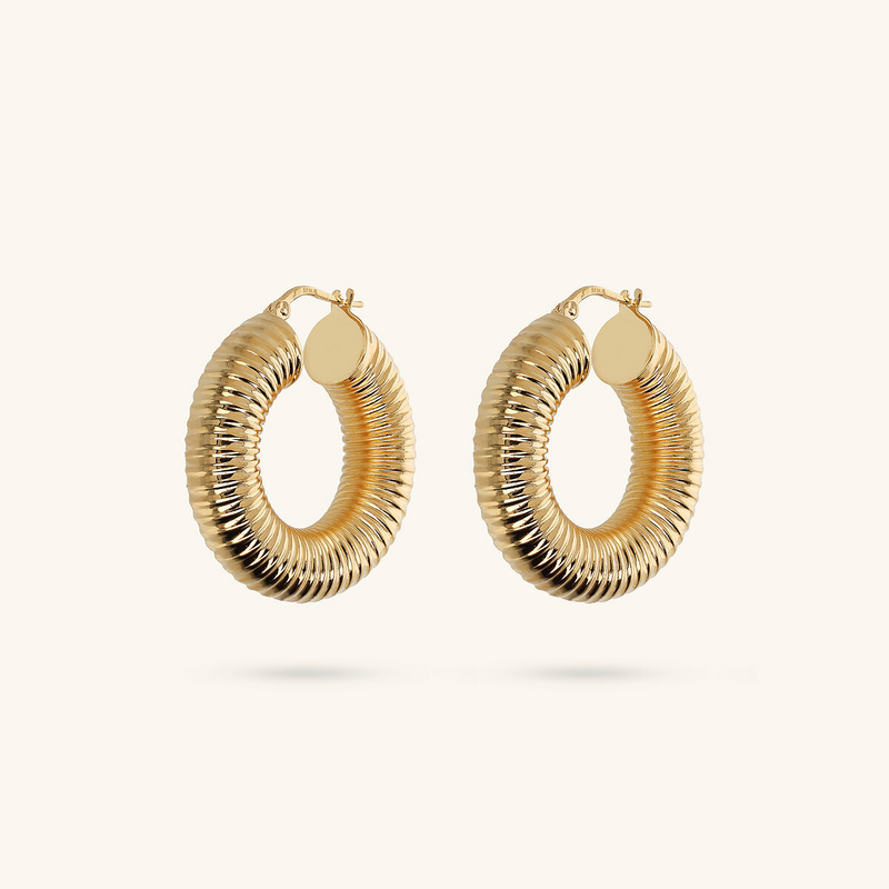 Tubogas Hoop Earrings in 18kt Yellow Gold Plated 925 Silver