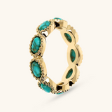 Bague Veretta travaillée avec de la pierre turquoise naturelle