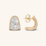 Graduated Lobe Earrings with Pavé in Cubic Zirconia