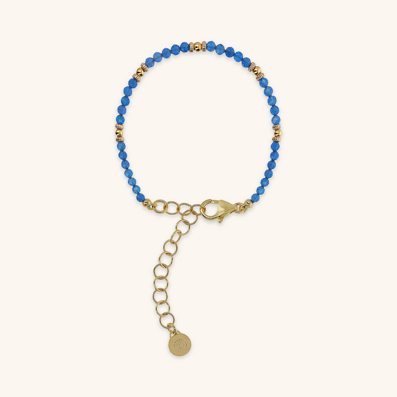 Bracelet avec Sphères Dorées et Pierre Naturelle Quartzite