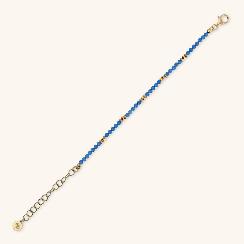 Bracelet avec Sphères Dorées et Pierre Naturelle Quartzite