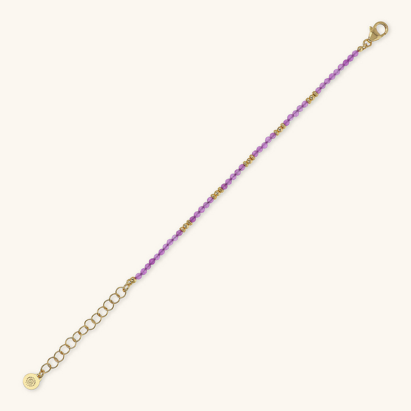 Bracelet avec Sphères Dorées et Pierre Naturelle Quartzite