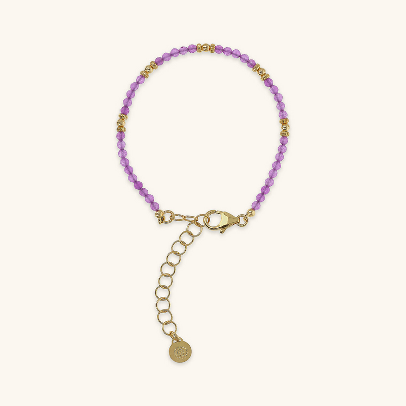 Bracelet avec Sphères Dorées et Pierre Naturelle Quartzite