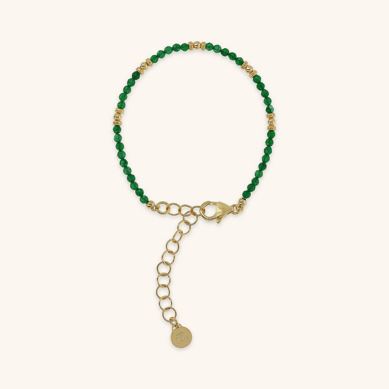 Bracelet avec Sphères Dorées et Pierre Naturelle Quartzite