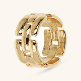 Hammered Panther Knit Band Ring