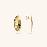 Boucles d'oreilles à lobe ovale martelé avec motif en spirale