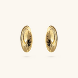 Boucles d'oreilles à lobe ovale martelé avec motif en spirale