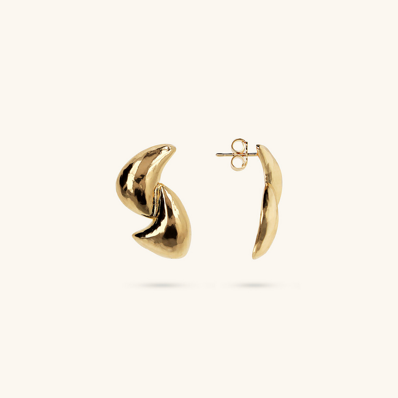 Boucles d'oreilles lobe martelé Intreccio Design
