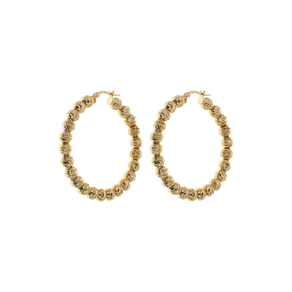 Hoop Earrings with Diamond Beads