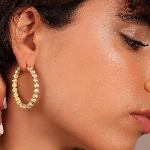 Hoop Earrings with Satin Beads