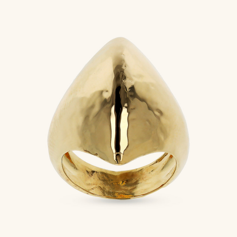 Hammered Shield Chevalier Ring