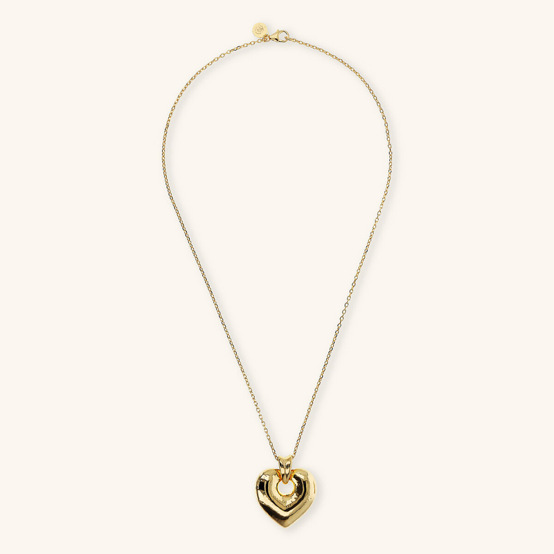 Collier chaîne Forzatina avec pendentif cœur martelé