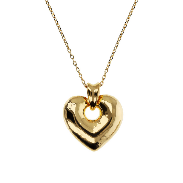 Forzatina Chain Necklace with Hammered Heart Pendant