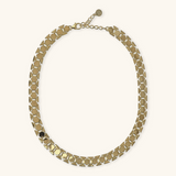 Collier ras du cou plat en maille géométrique