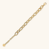 Oval Link Bracelet with Striped Texture