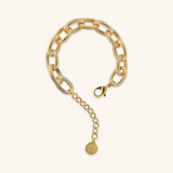 Oval Link Bracelet with Striped Texture
