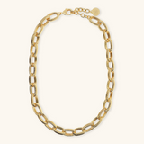 Striped Texture Oval Link Choker Necklace
