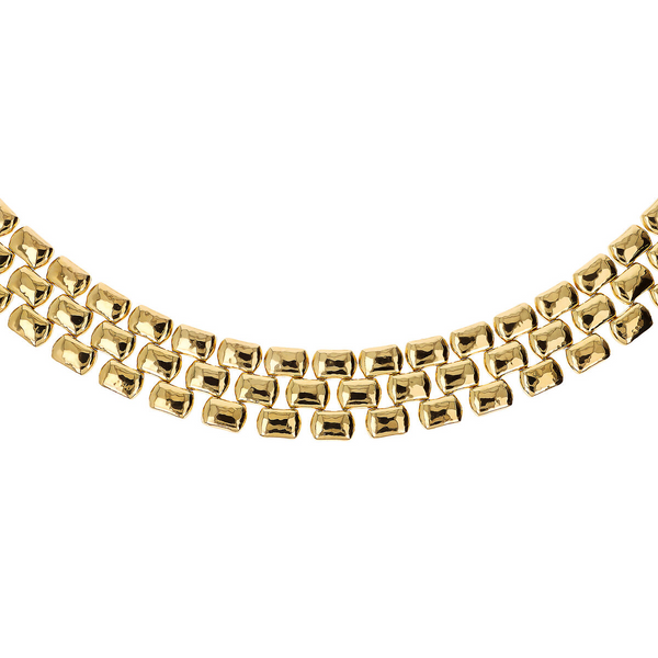 Hammered Panther Maxi Knit Choker Necklace