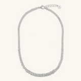 Necklace with Hammered Rondelles and Shiny Spheres