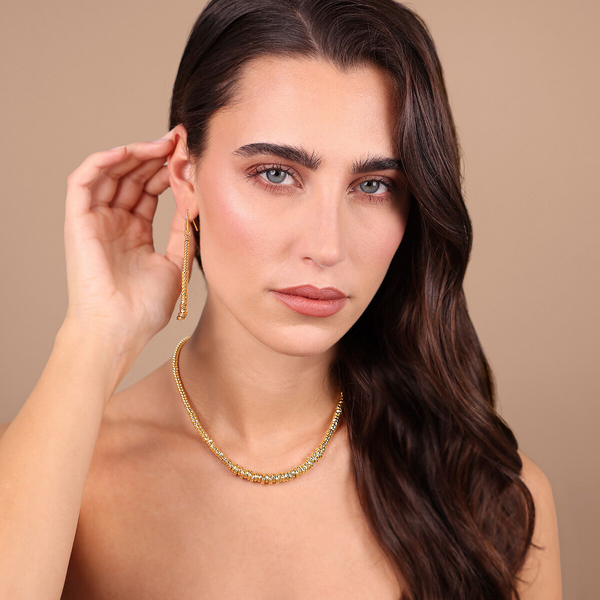 Dangle Earrings with Hammered Discs and Shiny Spheres