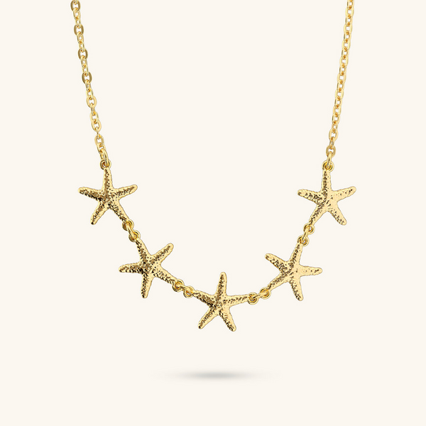 Hammered Starfish Chain Necklace