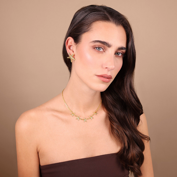 Hammered Starfish Chain Necklace