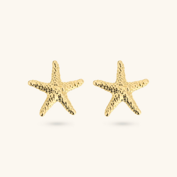 Hammered Starfish Stud Earrings