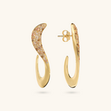 Wave Drop Earrings with Cubic Zirconia Pavé