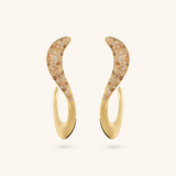 Wave Drop Earrings with Cubic Zirconia Pavé