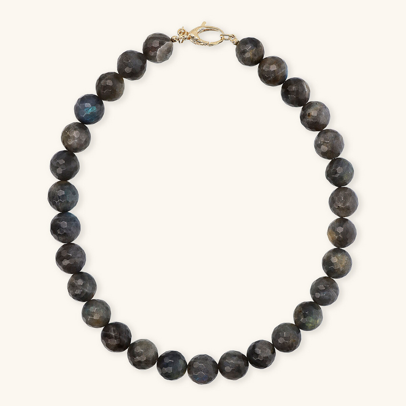 Necklace with Faceted Labradorite in 925 Sterling Silver